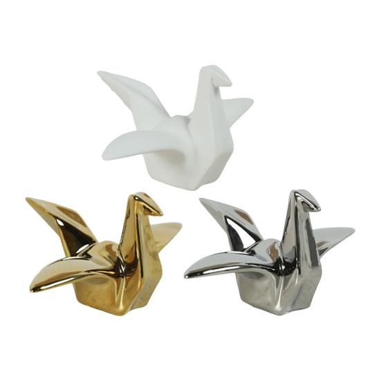 Yousheng Geometric Origami Cranes Figurine, Modern Cranes Sculpture, Minimalist Shelf Accent, Nordic Creative Cranes Sculpture for Desk