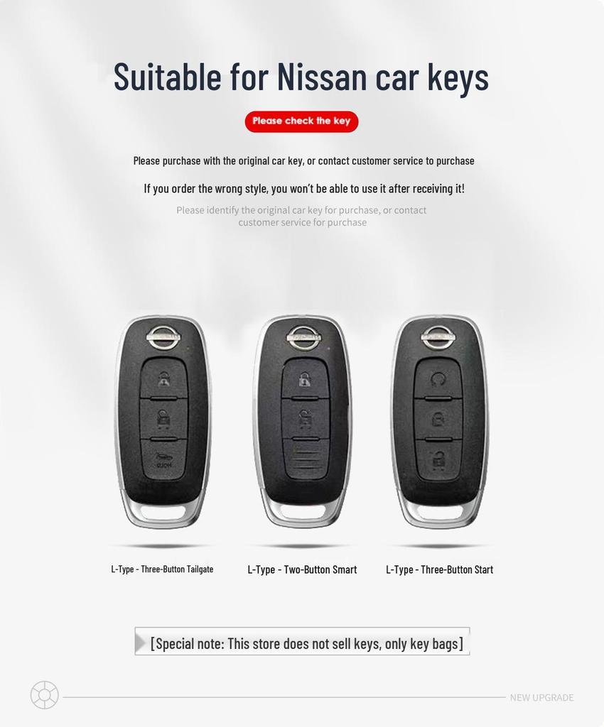 Nissan 14th Gen Key Case: Sylphy, Teana, Qashqai, X-Trail, Kicks, Murano Button Cover