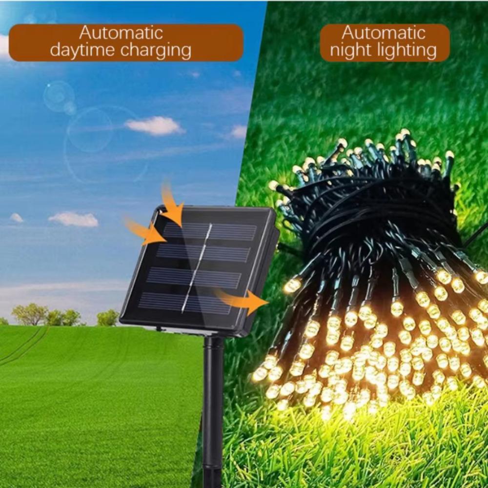 300LED 200LED 8 Modes LED Solar String Lights Solar Panels Powered Xmas Outdoor Lights Waterproof Starry Christmas Fairy Lights