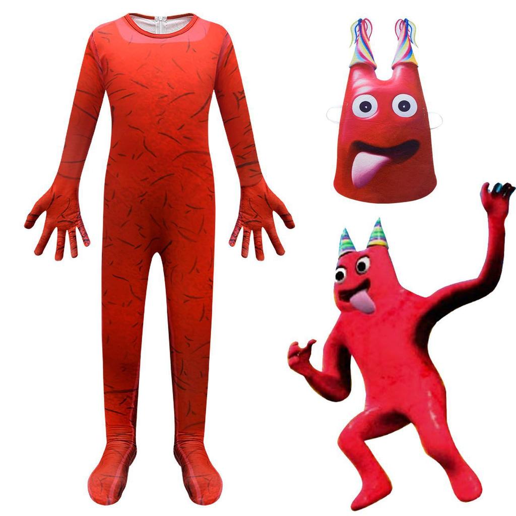 Halloween rainbow friends roblox game cos clothes blue little monster costume onesie