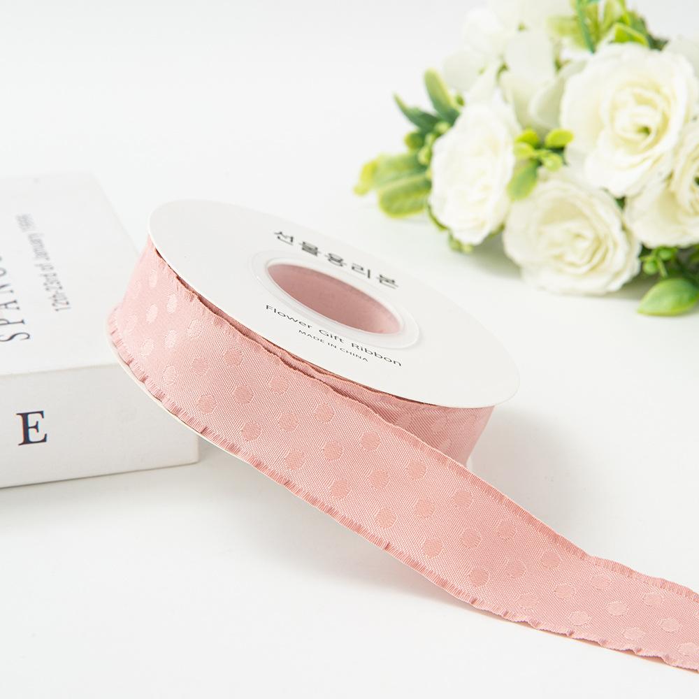 Polka Dot Wavy Lace Ribbon Fabric Polyester Material for DIY Hair Accessories & Floral Clothing Bows for Weddings & Christmas