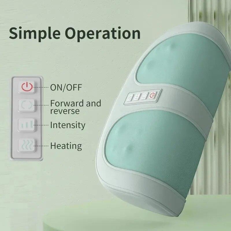 Electric Foot Massager Hot Compression Shiatsu Therapy Deep Kneading Roller Calf Muscle Relax Relief Legs Pain Fatigue Foot Spa