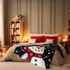 1Pc Throw Merry Christmas Snow Snowman Flannel Blanket For Couch Bed Sofa  Snowflakess Comfy Warm Blankets For Christmas Gifts