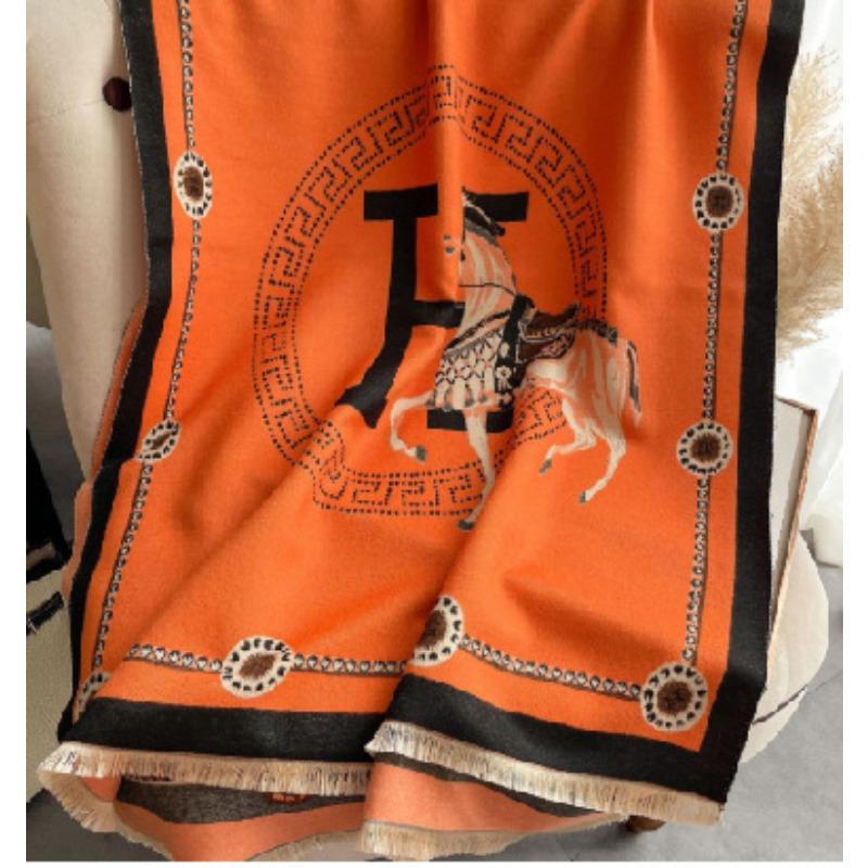 New jacquard landscape painting imitation cashmere scarf women's air-conditioned room shawl autumn and winter thickened warm long scarf