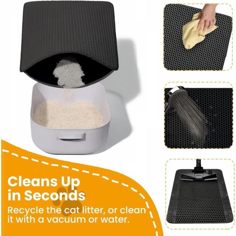 Cat Litter Mat Double Layer Pet Non Slip Big Pet Litter Box Filter MatWear Resistant Waterproof Anti-slip Cat Litter Mat