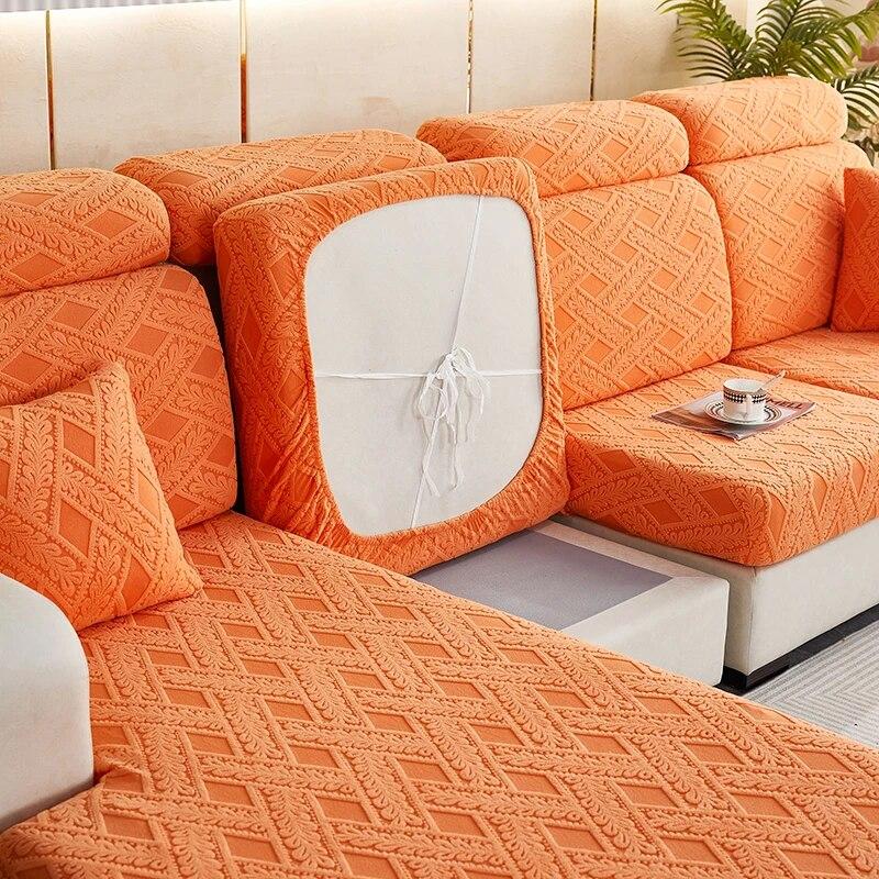 Jacquard Plush Sofa Cover Elastic Sofa Cushion Cover for Living Room Furniture Protector For Pets Removable Sofa Seat Cover