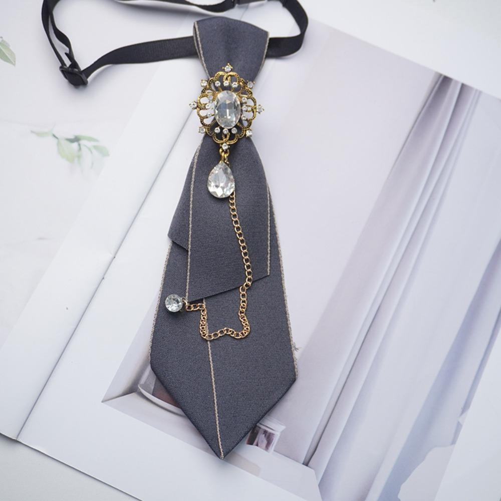 

Crystal Zinc Zinc Alloy Rhinestone Necktie Geometric Shirt Tie Y2K Bow Tie Performance Style 8