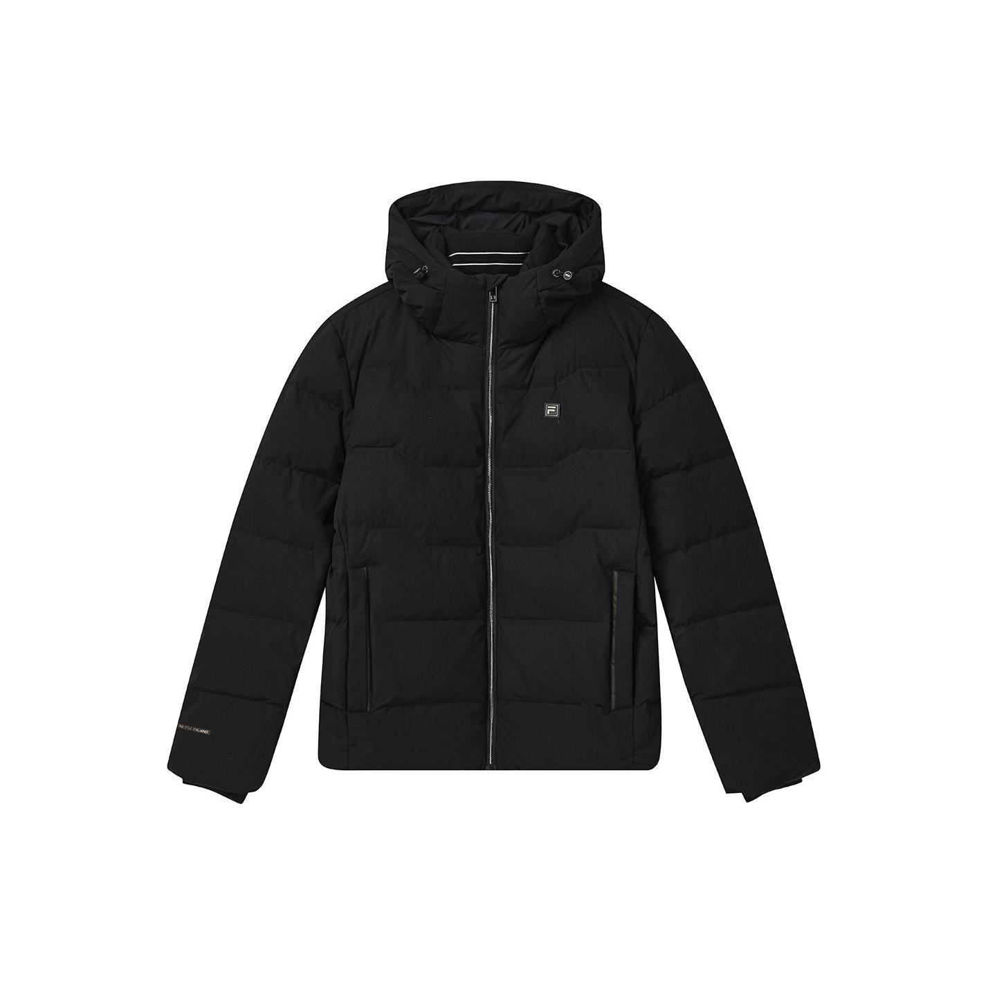 

FILA однотонная куртка с логотипом бренда, застегивающаяся на молнию, с капюшоном, мужская верхняя одежда, черный цвет F51M247901F-BK XL