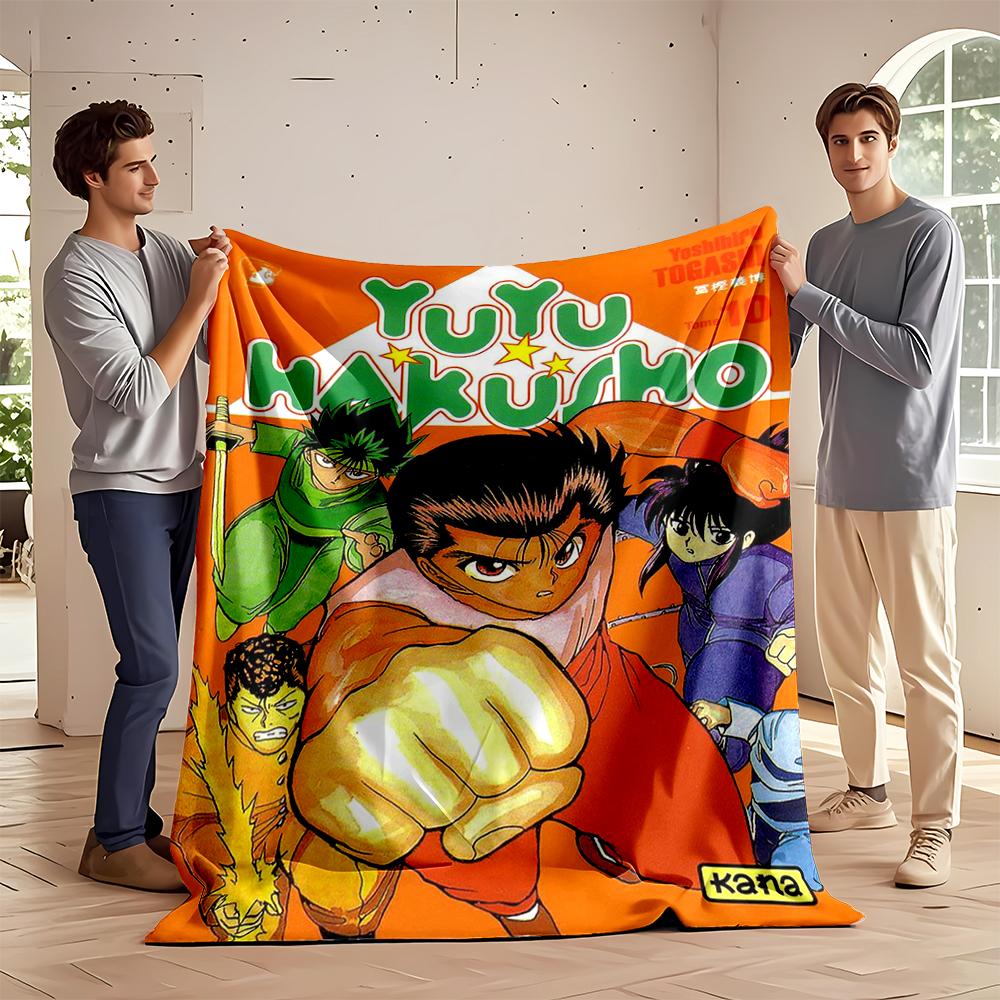 Yu Yu Hakusho Anime Characters Action Scene Flannel Blanket for Bedroom, Living Room, Sofa, and Nap Sofas