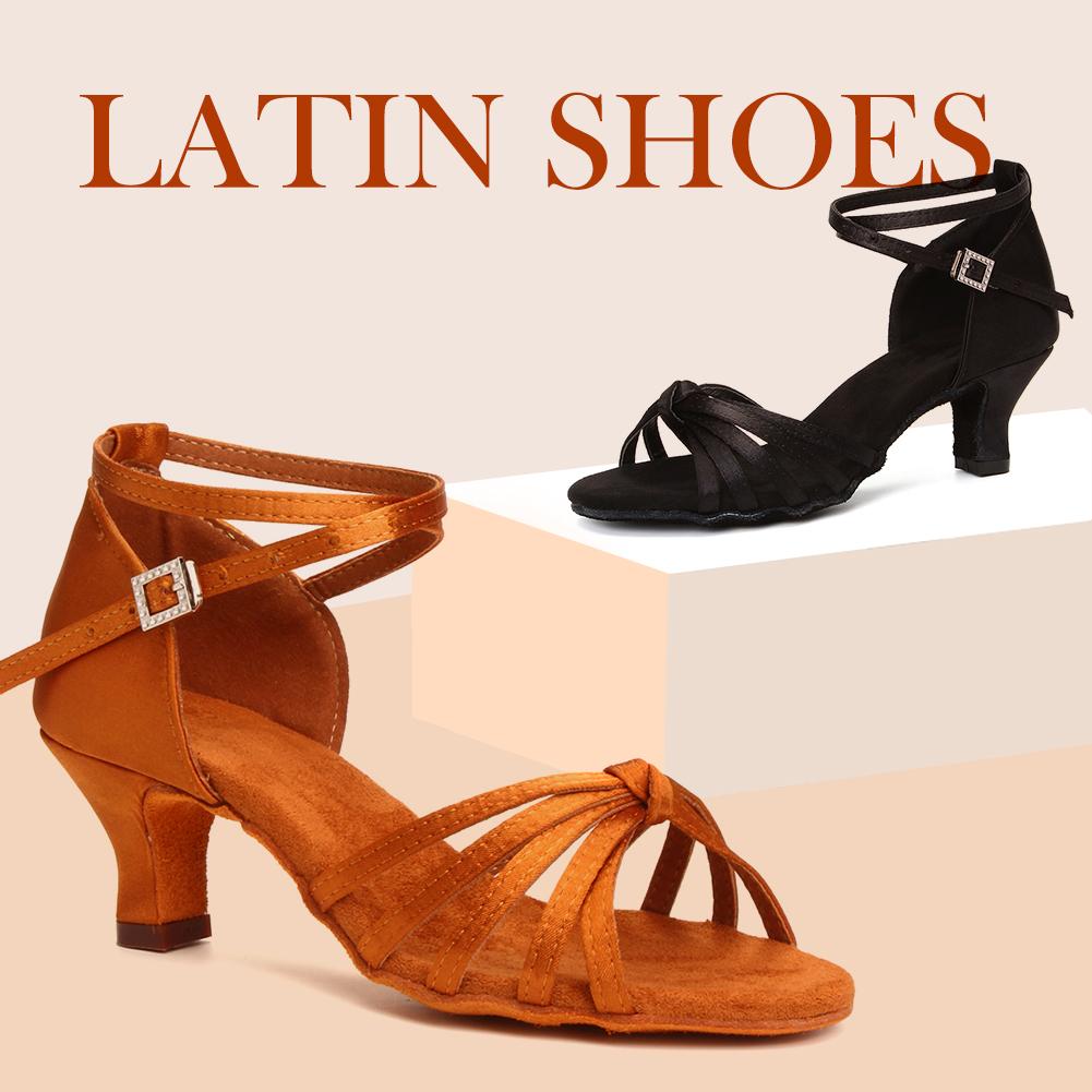 Mid Heel Women's Girls Ball Party Latin Salsa Tango High Heel Dancing Shoe Slip Dance Shoes Heeled 5CM