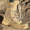 Fashion Men's High Top Breathable Desert Tactical Shoes Outdoor Hiking Hunting Boots Wear-Resistant Waterproof Mountaineering Boots
