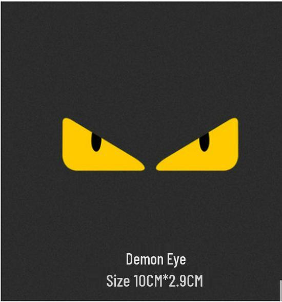 Reflective Devil Eyes Stickers: Creative, Funny Motorbike Expression Decals
