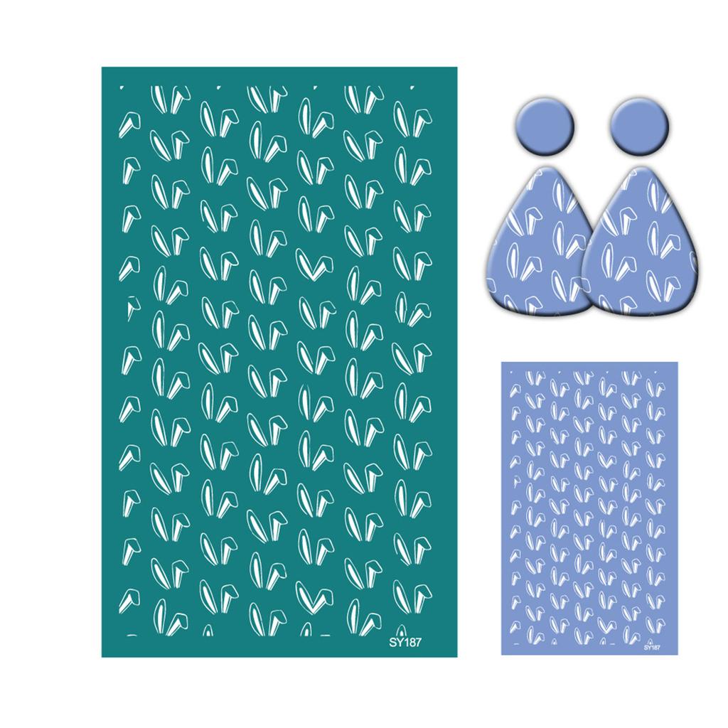 Bunnies Eggshell Silk Screen Stencils 6.3x4Inch for Clay Earrings Jewelry Making Washable Silk Screen Printing Stencils