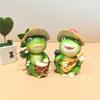 Miniatur Niedlicher Musik Frosch Tierstatue Pflanzgefäß Dekoration, simulierter Frosch Kunstharz Handwerk, niedliche Tier Pflanzgefäß Accessoires