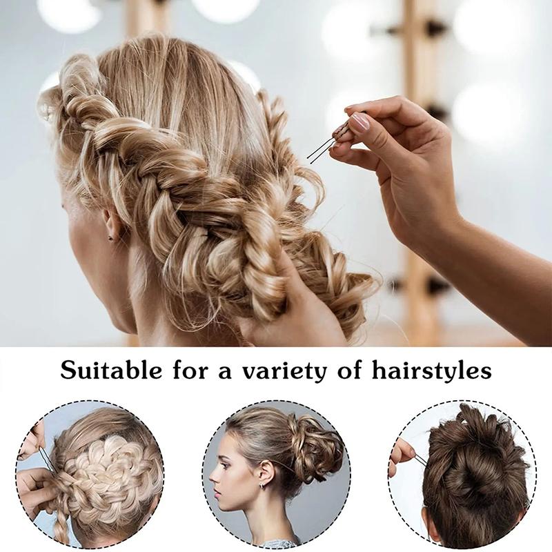 100 Piezas/Bolsa 5cm/6cm Horquillas para el Cabello de Aleación en Forma de U Pinzas Onduladas para el Cabello Pasadores Metálicos Simples Pasadores Herramientas para Peinado de Novia Horquillas