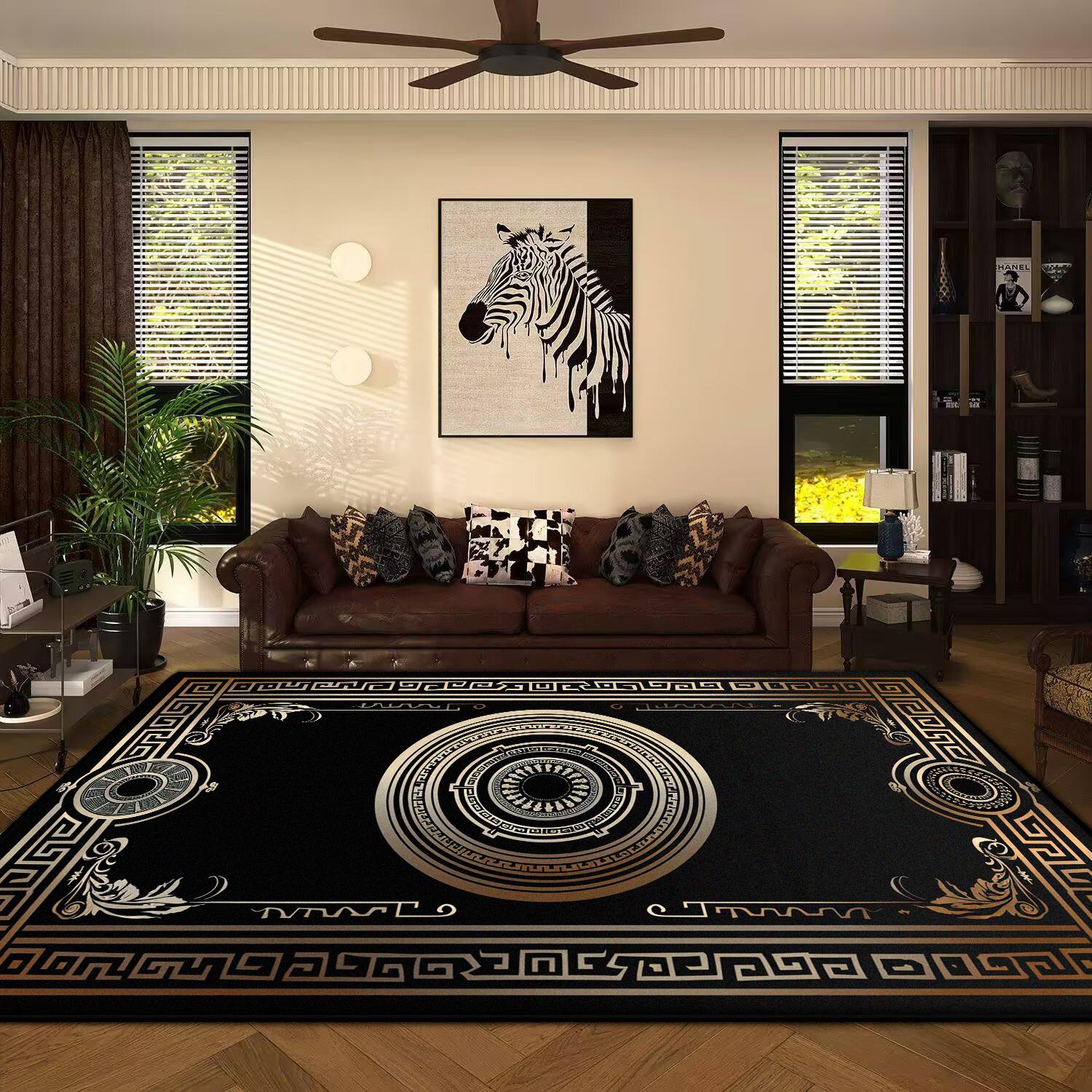 

Черный Роскошный Декор Дома Мраморный Ковер Нескользящий Китайский Стиль Ковры Большой Площади Моющийся Большой Ковер Гостиная Ванная Коврик Гостиная 60x90cm