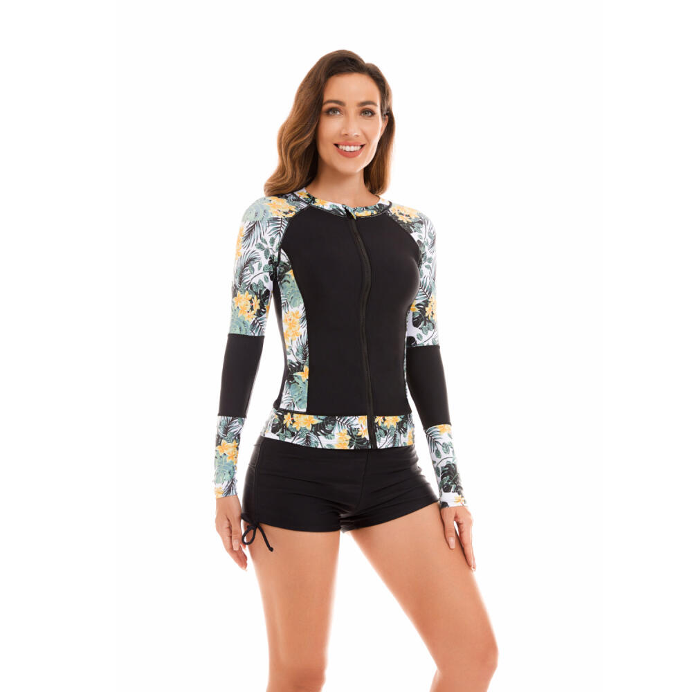 Dvoudílný Surfařský Oblek s Dlouhým Rukávem Ochrana proti Slunci Dámské Plavky Horký Pramen Potápěčský Oblek Sexy Plavky