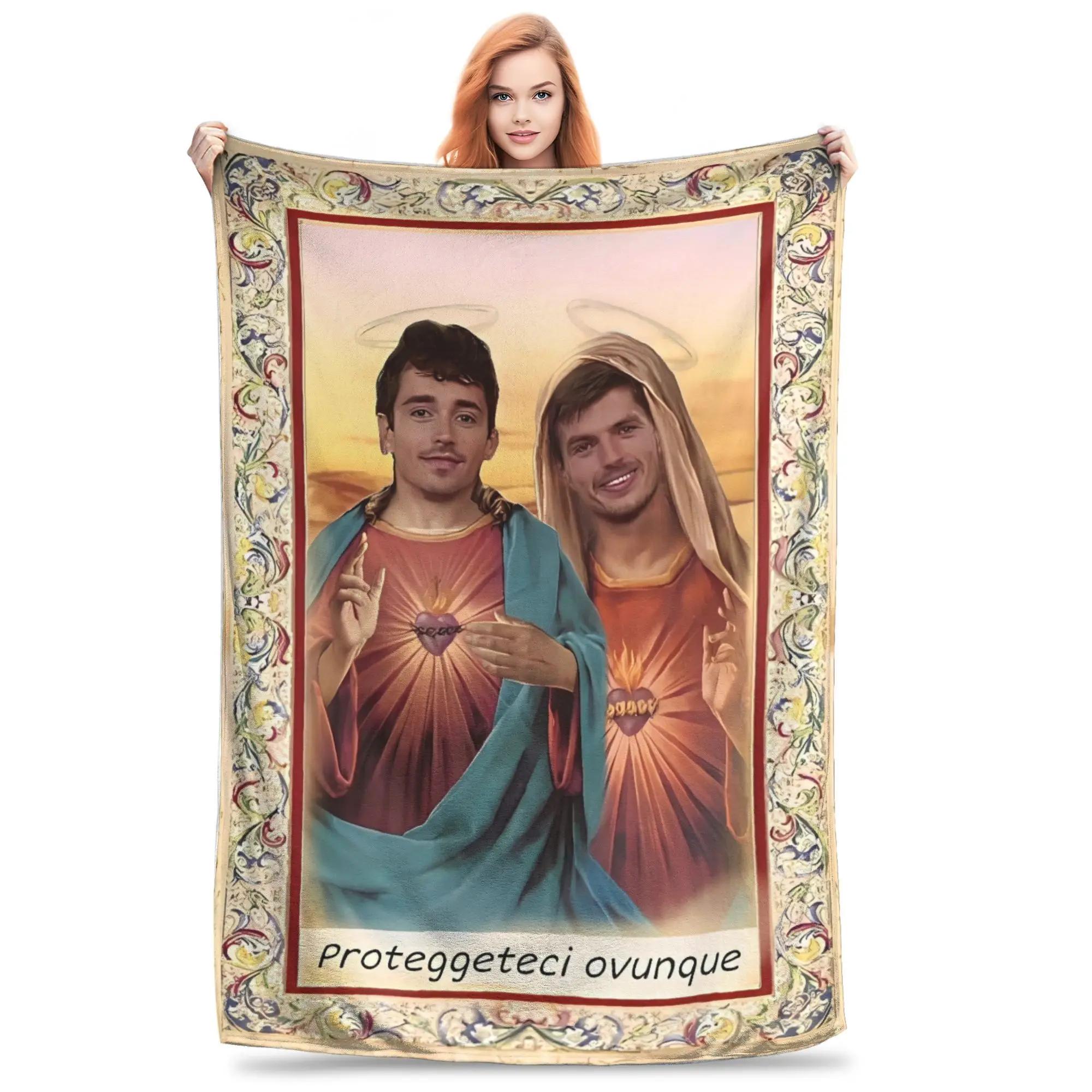 Creative Homewares Unisex Max Verstappen Charles Leclerc Blankets Soft Warm Novelty Plush Bedding Throws For Cozy Home Decor Student Dorms Flannel Bedspr