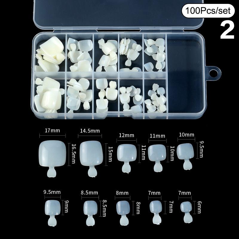 

100 шт. Короткие квадратные накладные ногти на ногах, полное покрытие, белые искусственные ногти на ногах, акриловые накладные ногти для ног, накладные ногти на пальцы ног