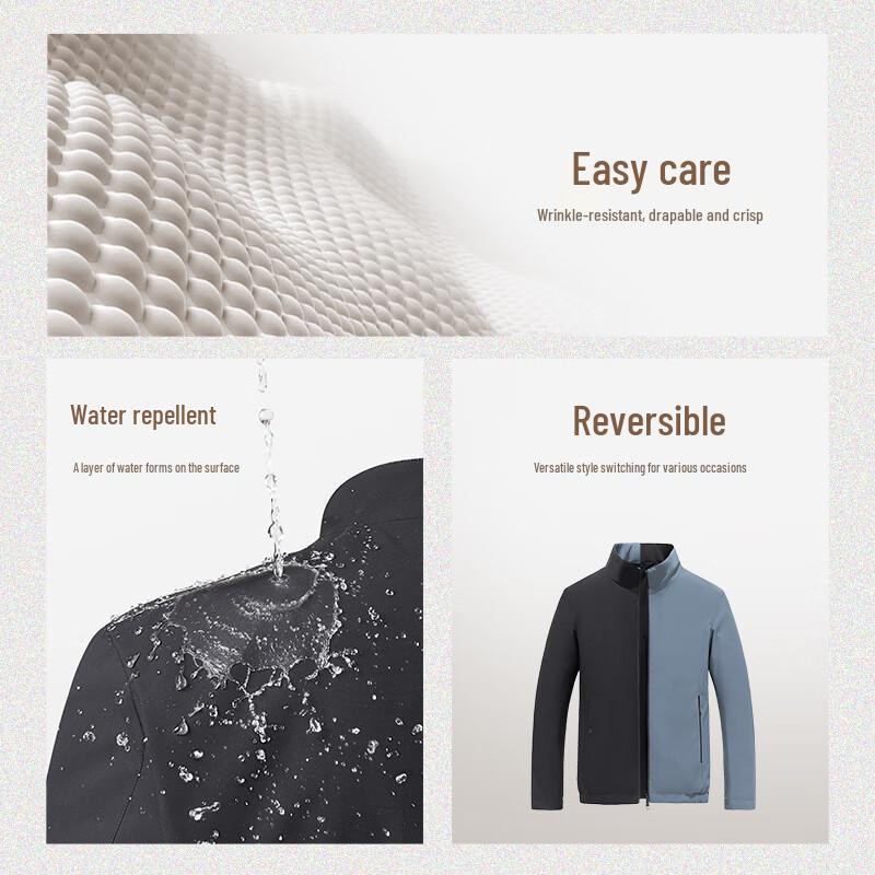 Qipilong Men's Reversible Water-Resistant Casual Jacket