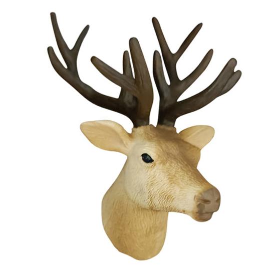 PVC Animal Head Figurine Refrigerator Decoration Mini Antelope Elk Mammoth