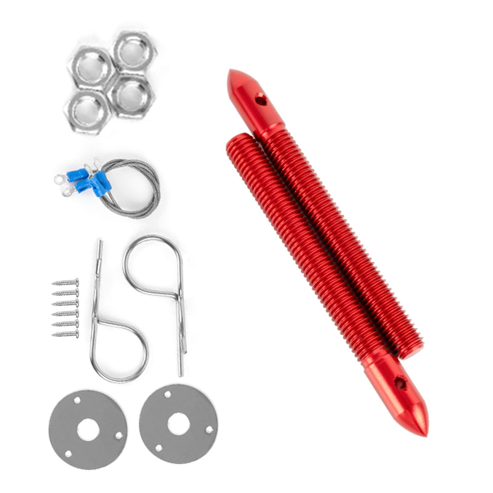 

Metal Engine Hood Lock Set for Vehicle Safety and Customization, Secure Engine Compartment Protection, Easy Installation красный
