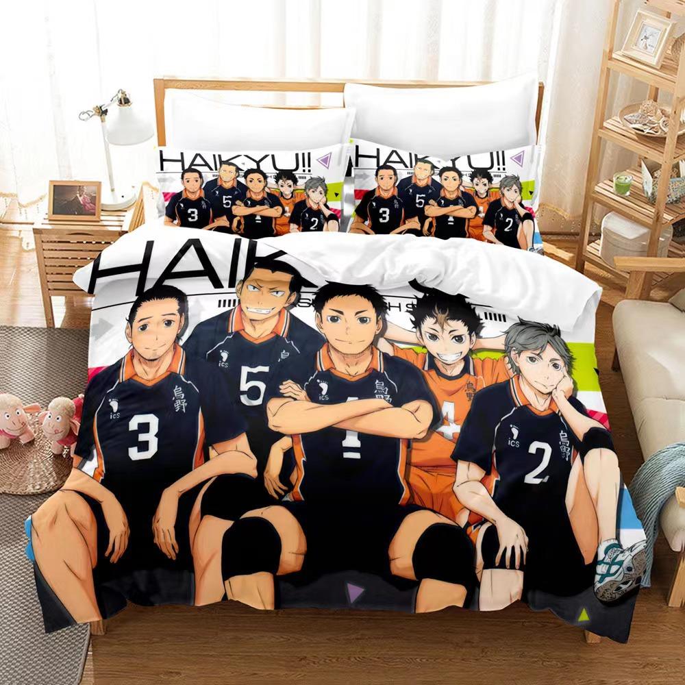 Volleyball Youth Series Cartoon 3D Digital Printing Children/Student Dormitory/Household Three or Four Piece Set