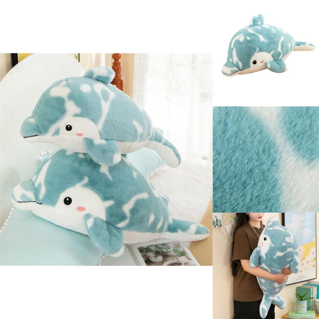 Cute Dolphin Plush Toy For Girls Large Size Stuffed Animal Pillow Wholesale Birthday Gift