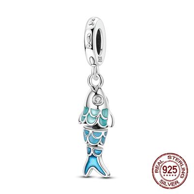 Koinobori Charms Copper Swinging Fish Flags Dangle Pendant Fit Bangle Bracelet Necklace Diy Jewelry