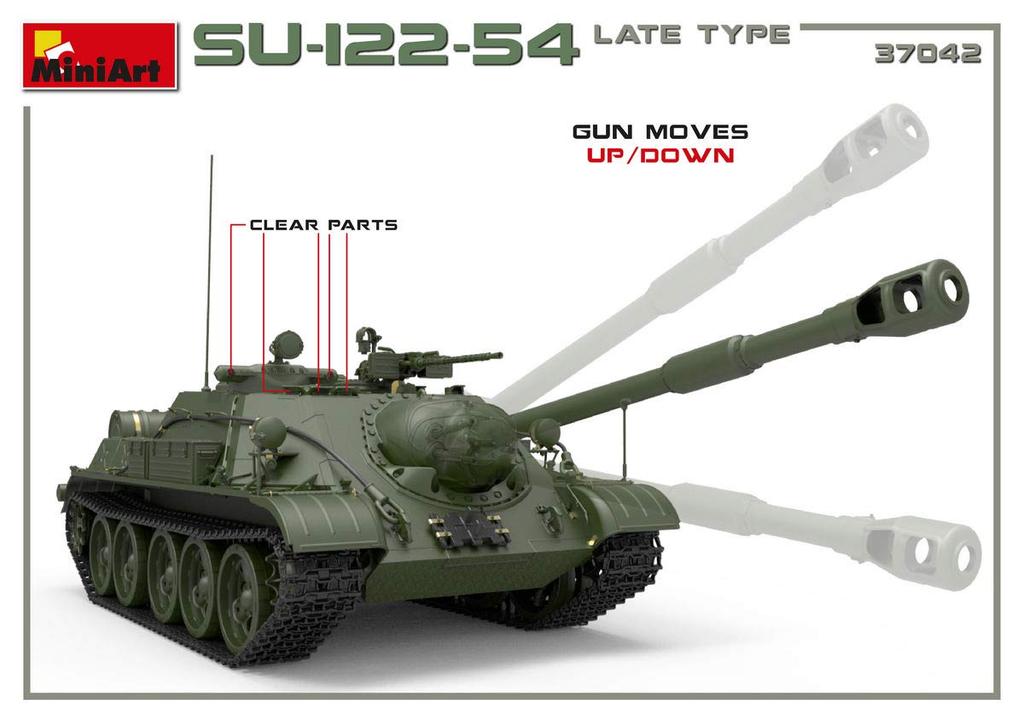 Miniart 1/35 Soviet Army SU-122-54 Late Model Plastic Model MA37042