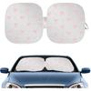 Pink Bow Print Car Windshield Sun Shade, Foldable Reflective UV Protection Sun Visor with Storage Pouch, Auto Interior Accessories for Sedan, SUV,