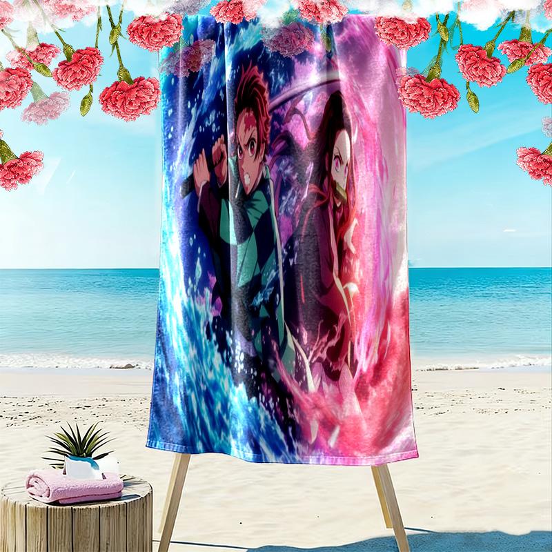 Vibrant Anime Spirit Beach Towel Beach Towel for Vacation Photos Soft Seaside Absorbent Bath Towel Outdoor Pool Towel Outdoor Picnic Beach Mat Beach