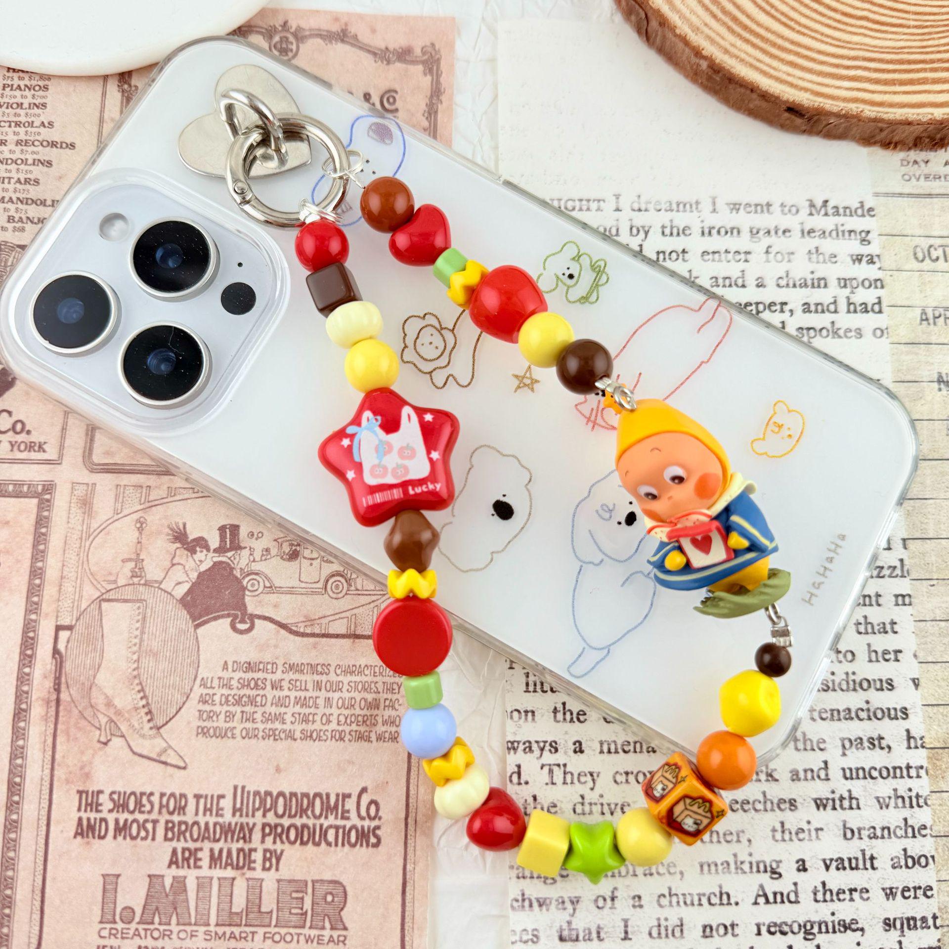 Beaded Star Doll Phone Charm DIY Keychain Backpack Pendant Ornament Gift