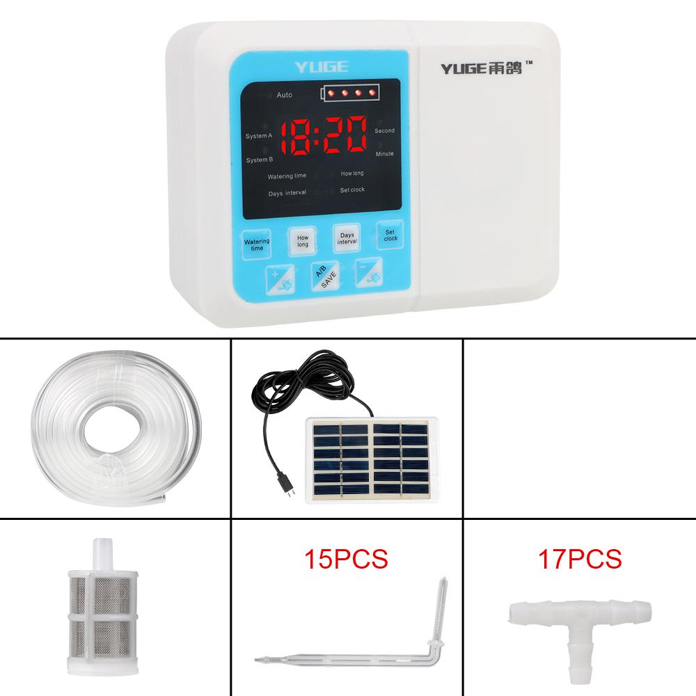 Solar Energy Timer System Automatic Watering Device for Plants Intelligent Double Pump Controller Garden Drip Irrigation Device