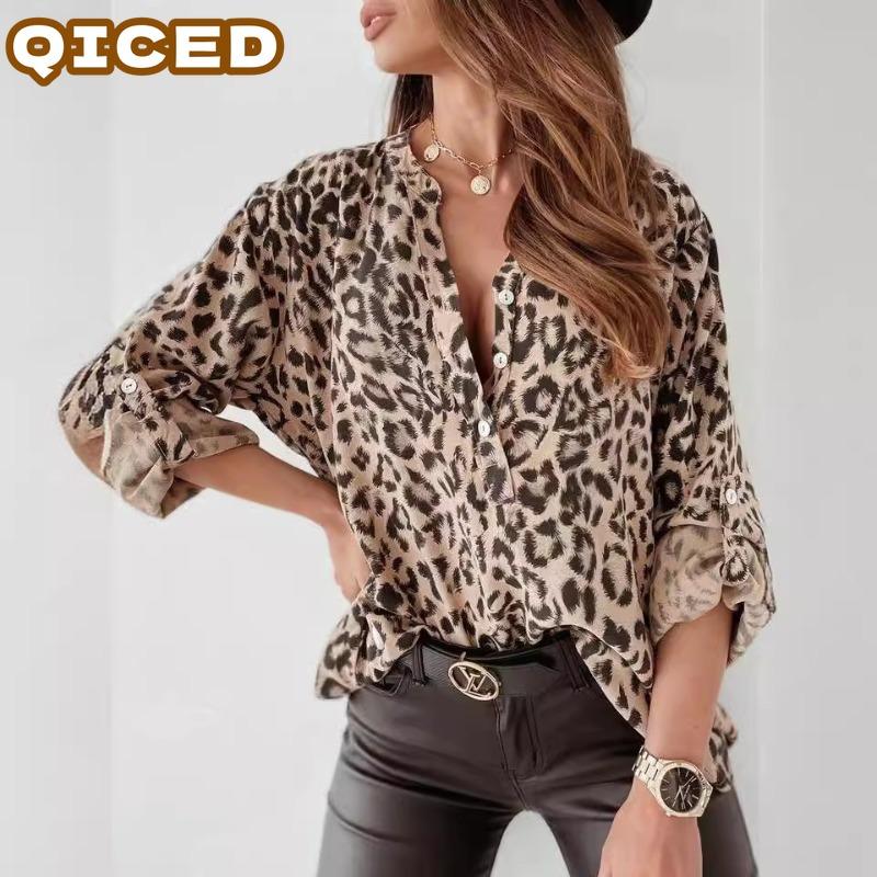 QICED Women's Fashion Casual Long Sleeve Blouses & Shirts Unique Design