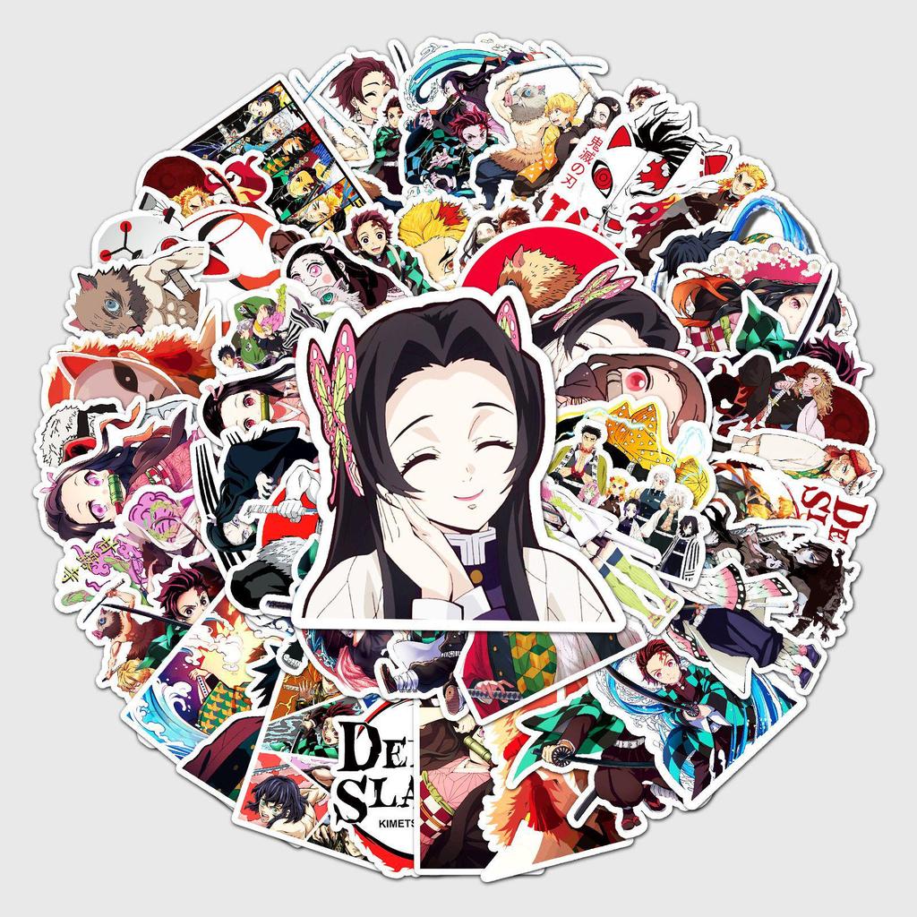 Demon Slayer Japanese Anime Graffiti Stickers: 50-Piece Set for DIY Skateboards & Luggage