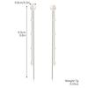 Korean Temperament Long Pendant Pearl Tassel Line Dangle Earrings for Women Wedding Party Daily Wear Jewelry Accessories Gifts