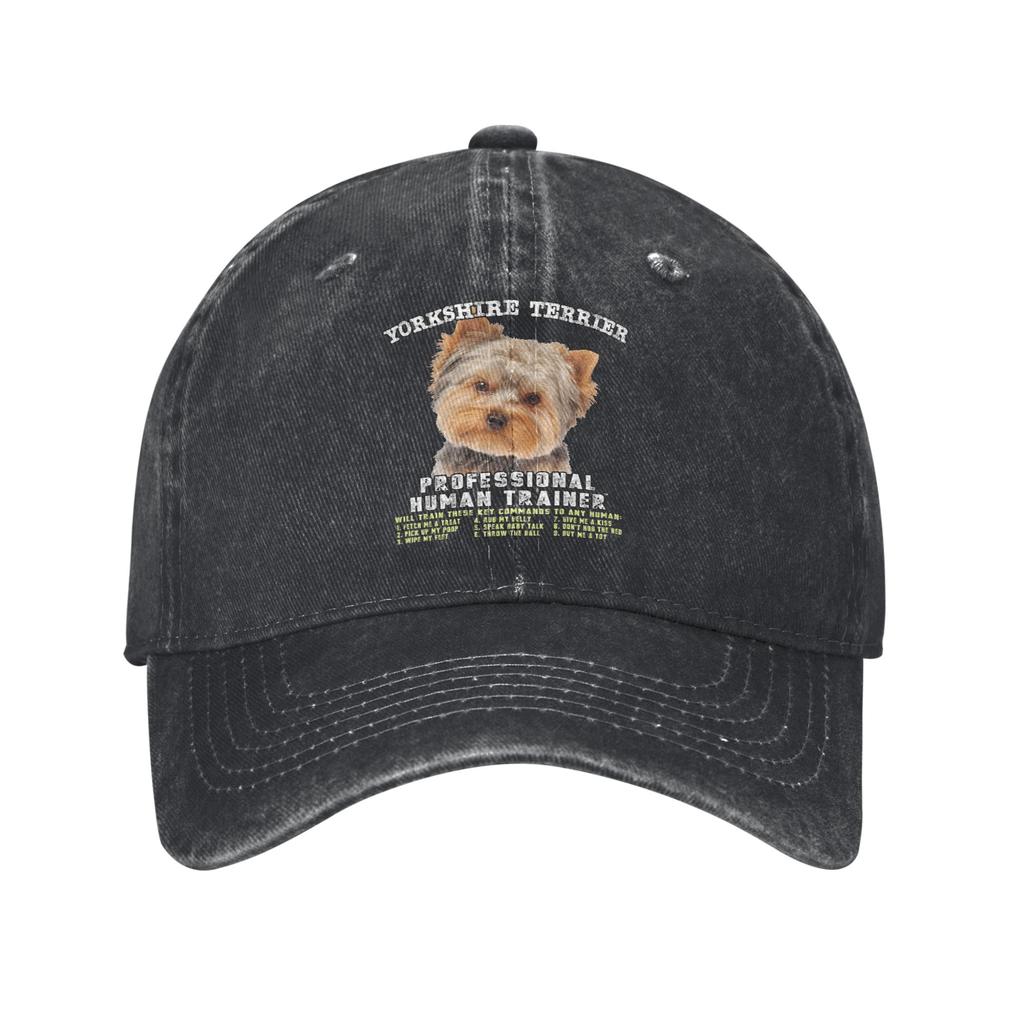 Retro Yorkshire Terrier Yorkie Dog Japanese RaUnisex Noodles Baseball Cap Unisex Style Distressed Cotton Headwear Running Hats Cap