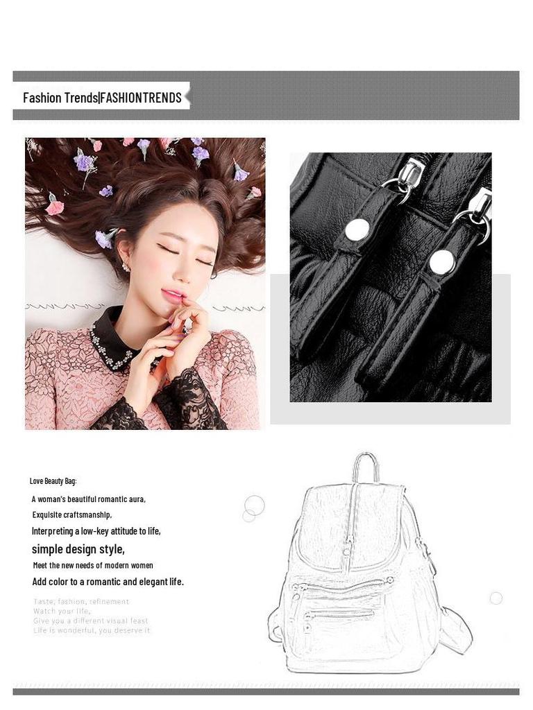 2024 Korean Trendy Retro Unisex Backpack - Casual & Simple Travel Bag for Women