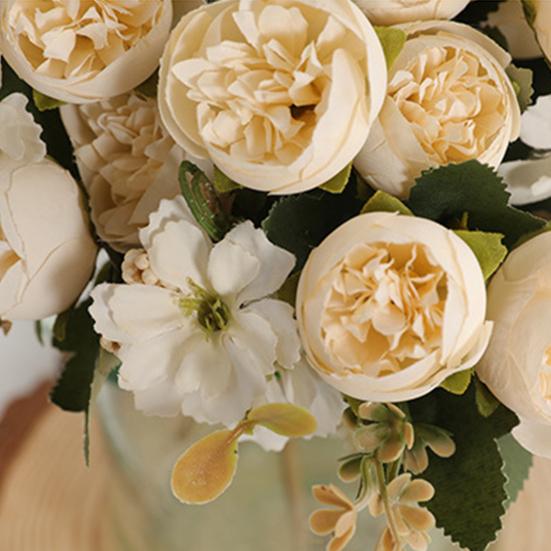 Flowers Real Like Faux Silk Flower Arrangements Mixed Fake Rose Hydrangea Bouquet