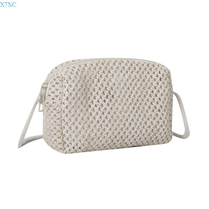 

X7XC Women Crossbody Bag Summer Straw Messengers Bag Spacious Interior Shoulder Bags Bag Phone pouches