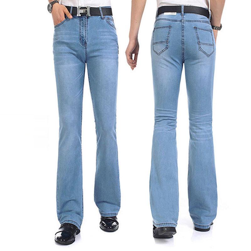 Men's Flared Jeans Men's Mid-Rise Stretch Slim Jeans