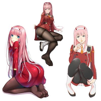 Tri Koshki KCS171 Anime Darling In The Franxx Zero Two In Black stockings Αυτοκόλλητο αυτοκινήτου Αυτοκόλλητο PVC πολύχρωμες χαλκομανίες στον προφυλακτήρα αυτοκινήτου
