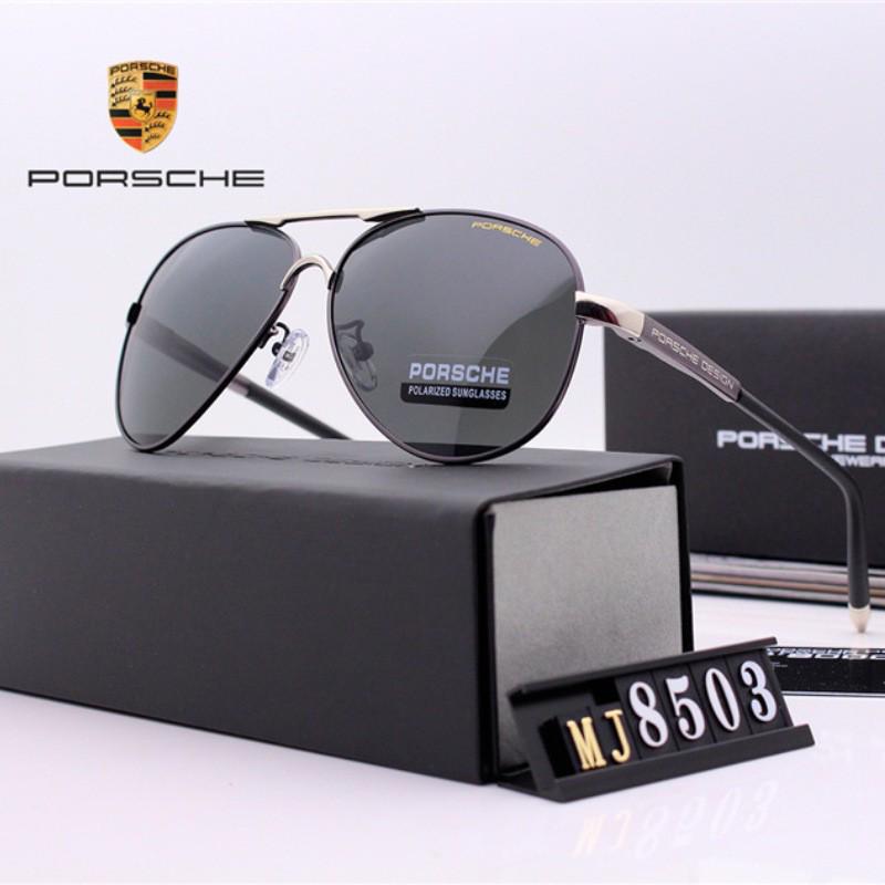 Men's Vintage Large Frame Polarized Driving Sunglasses - Spring Leg Frog Mirror HD 8503