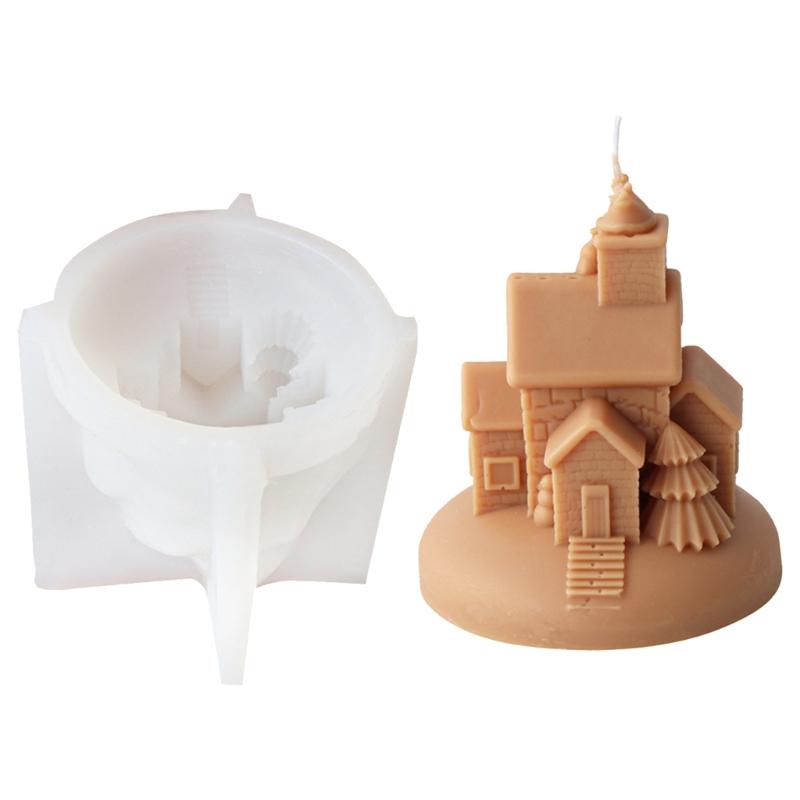 Flexible Silicone Mold Nordic House Shaped Candle Molds Scented Aromatherapy Making Mould Handmade Ornament Mould