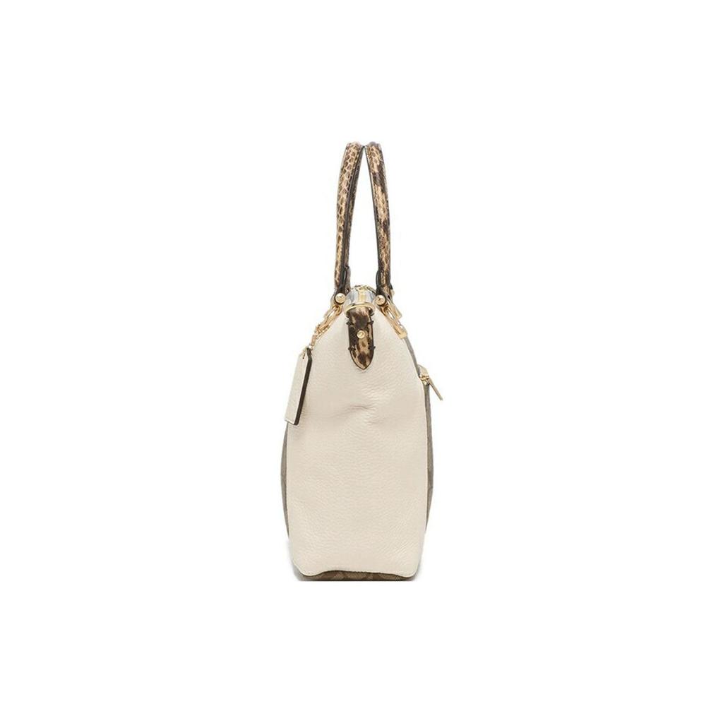 Coach Classic Snake Print Leather Dumpling Bag Crossbody Handbag Small Women Handbags Khaki White C7261-IMLOT