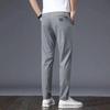 Men's Ultra-Thin Ice Silk Stretch Casual Pants - Summer Elastic Waist Straight-Leg Sports Trousers