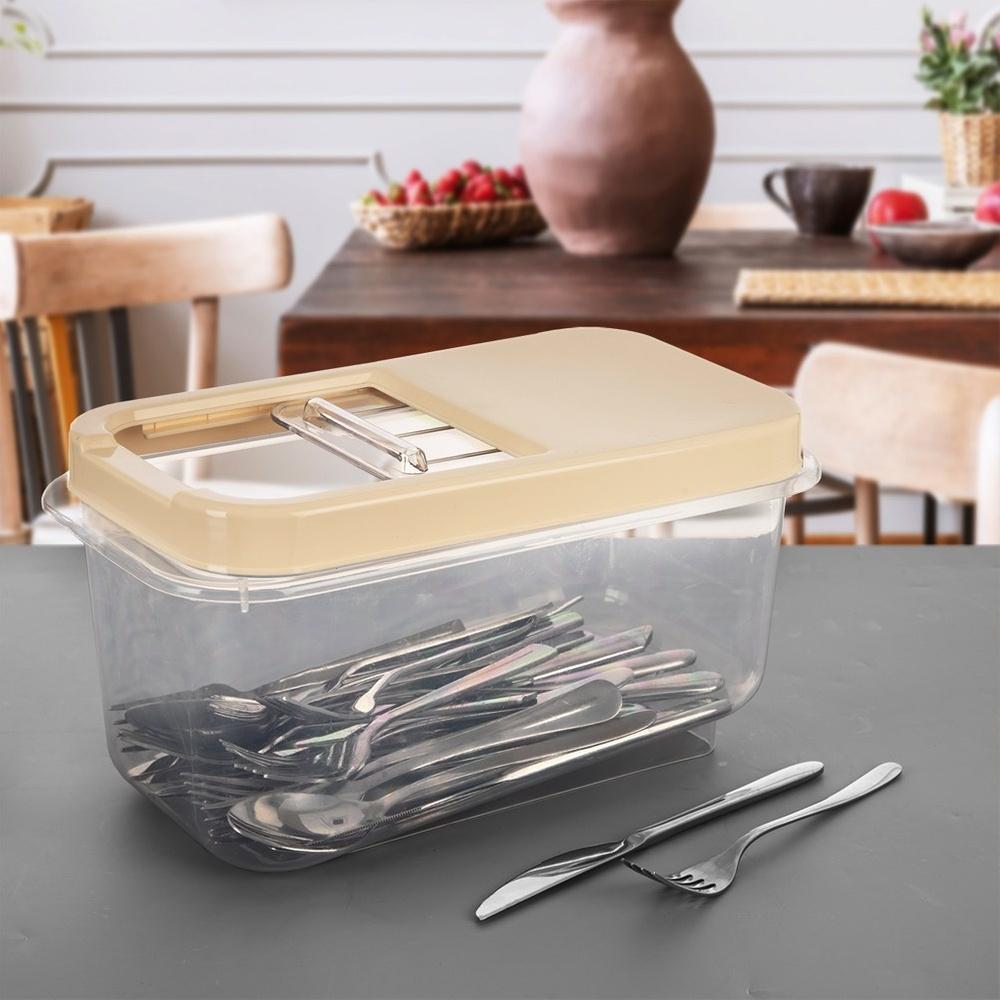 Beige storage container for capsules, powder and food 7.5 l