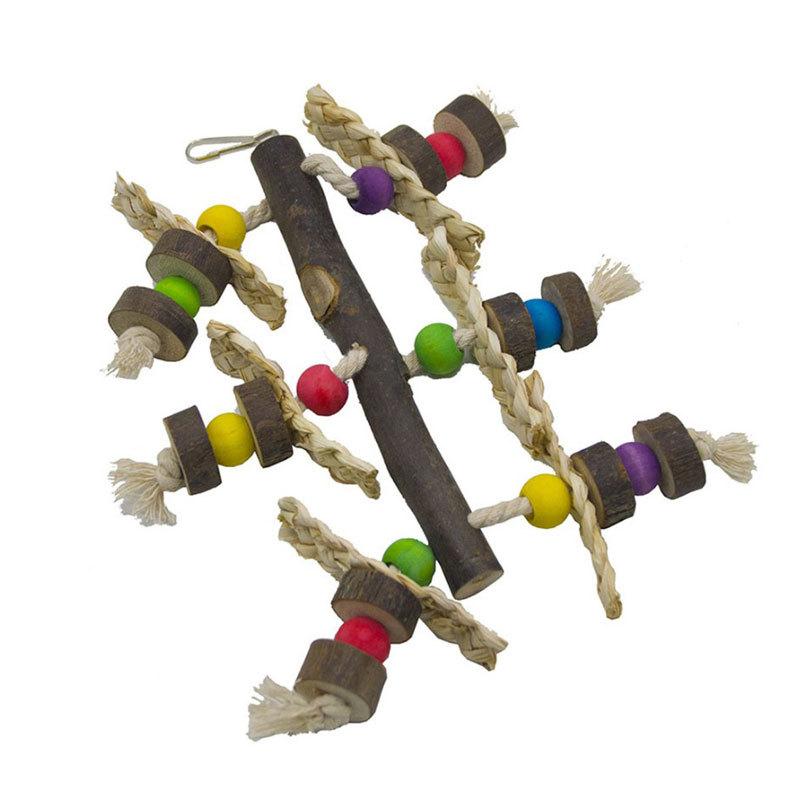 Parrot Nibble Wooden Natural Medium To Large Parrot Supplies Bird Cage Accessories Creative Large Parrot Bird Toys