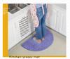 Non-Slip Chenille Half-Round Floor Mat - Water Absorbing, Machine Washable Rug for Hallway, Bathroom, and Bedroom